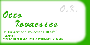 otto kovacsics business card